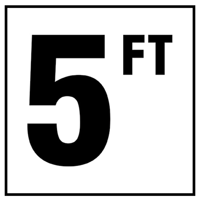 6" x 6" Standard Depth Markers, 4" Numbers with FT - Safety Markers for Pools