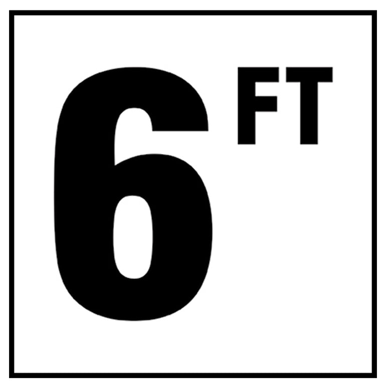 6" x 6" Standard Depth Markers, 4" Numbers with FT - Safety Markers for Pools