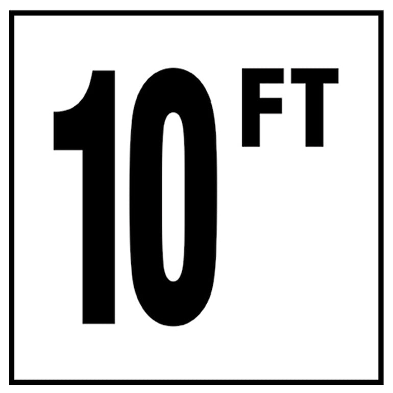 6" x 6" Standard Depth Markers, 4" Numbers with FT - Safety Markers for Pools