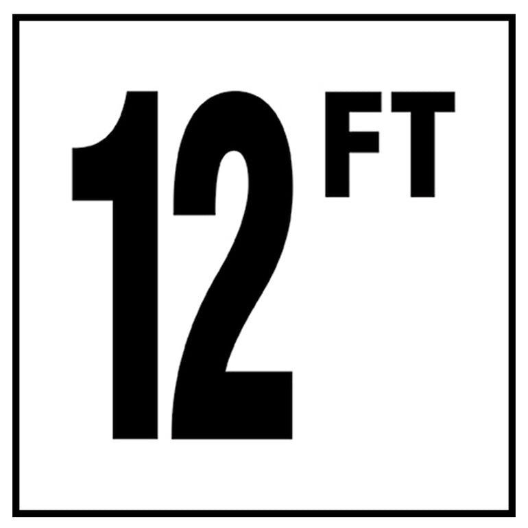 6" x 6" Standard Depth Markers, 4" Numbers with FT - Safety Markers for Pools