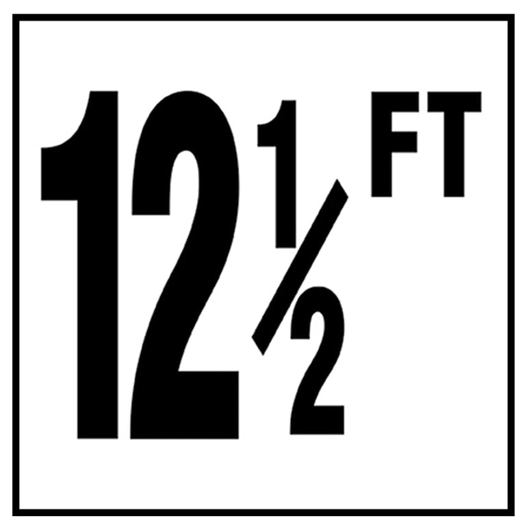 6" x 6" Standard Depth Markers, 4" Numbers with FT - Safety Markers for Pools