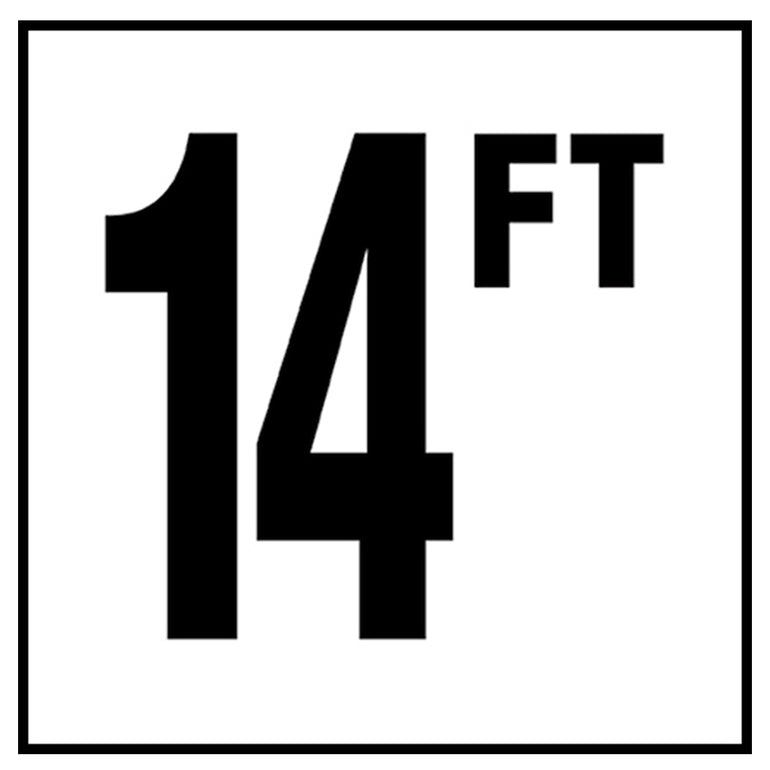 6" x 6" Standard Depth Markers, 4" Numbers with FT - Safety Markers for Pools