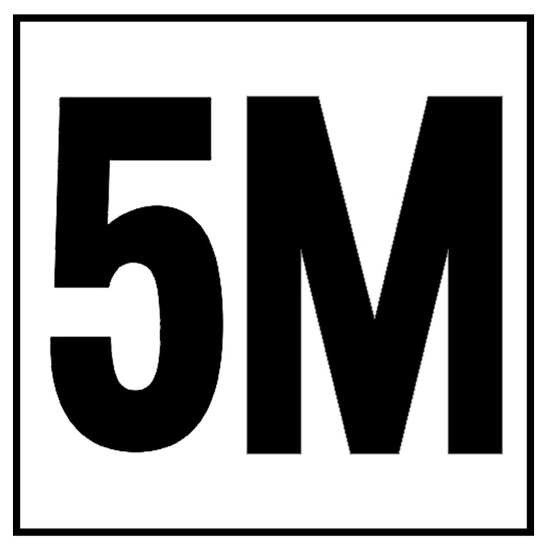 6" x 6" Metric Depth Markers, 4" Number with M - Safety Markers for Pools
