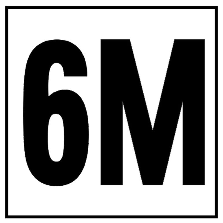 6" x 6" Metric Depth Markers, 4" Number with M - Safety Markers for Pools