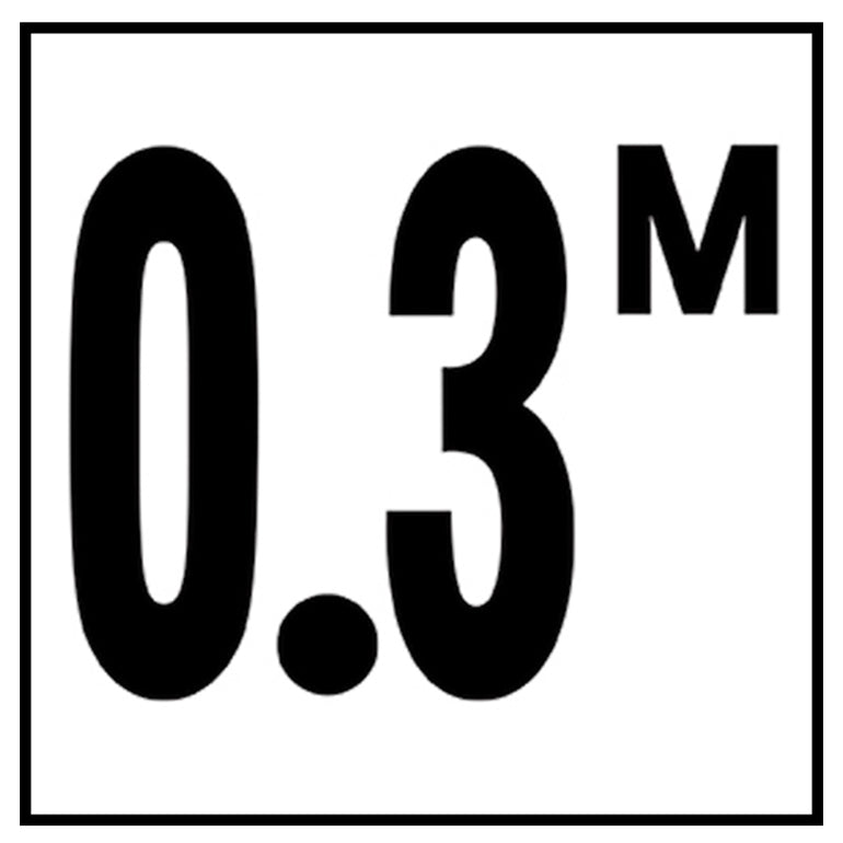 6" x 6" Metric Depth Markers, 4" Number with M - Safety Markers for Pools
