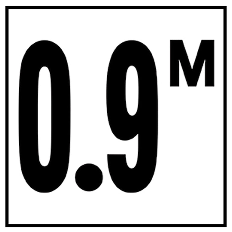 6" x 6" Metric Depth Markers, 4" Number with M - Safety Markers for Pools
