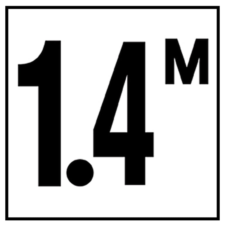 6" x 6" Metric Depth Markers, 4" Number with M - Safety Markers for Pools