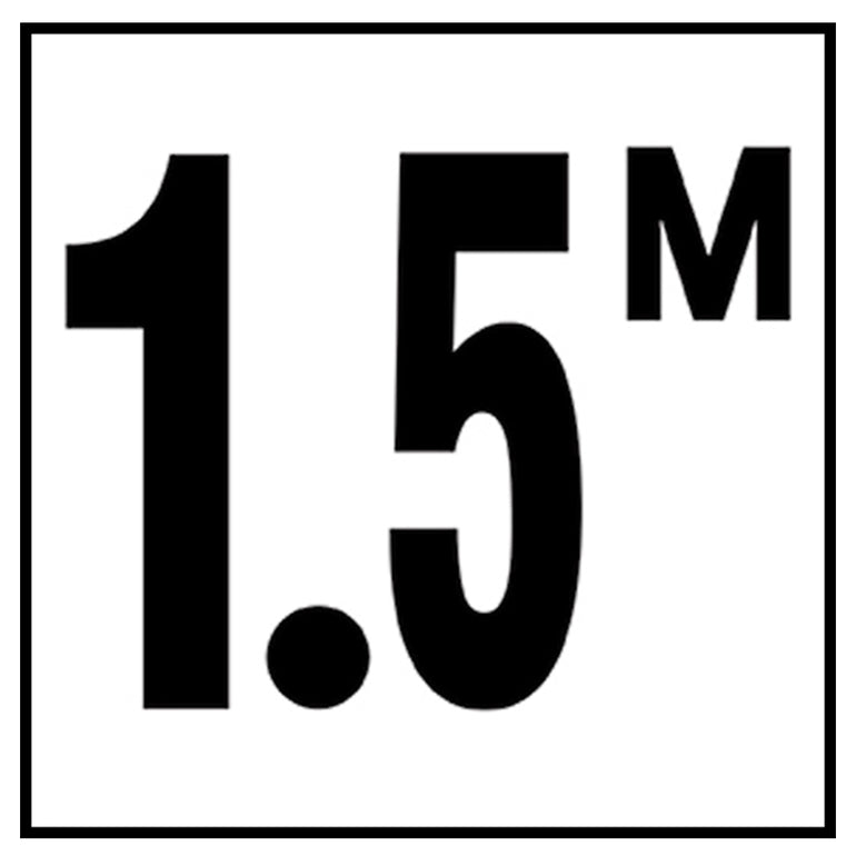 6" x 6" Metric Depth Markers, 4" Number with M - Safety Markers for Pools