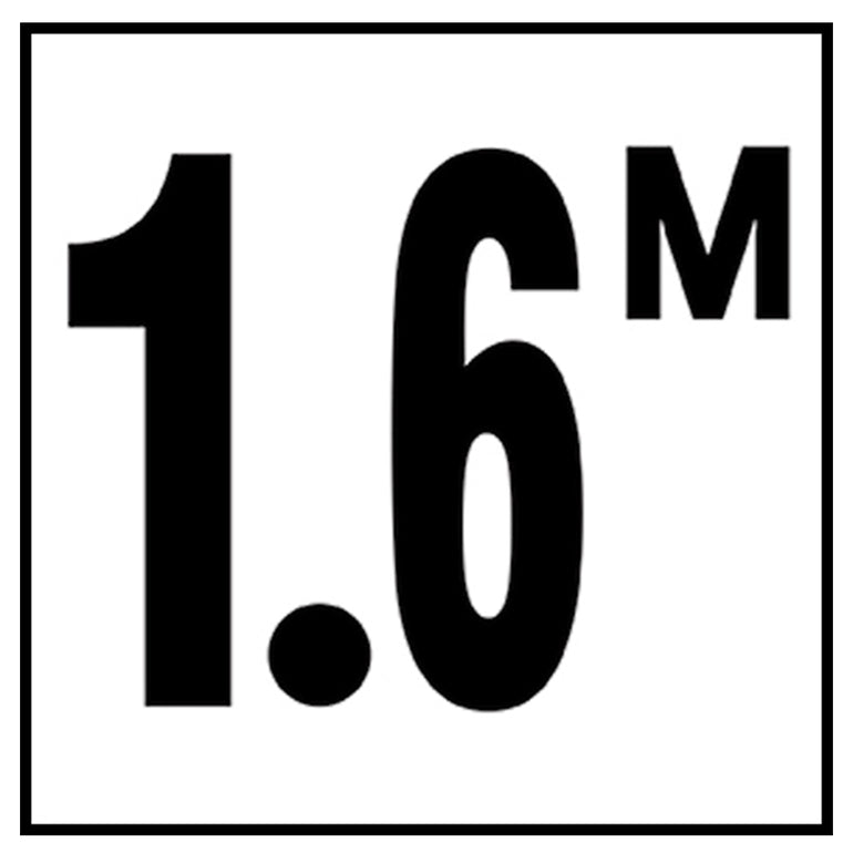 6" x 6" Metric Depth Markers, 4" Number with M - Safety Markers for Pools