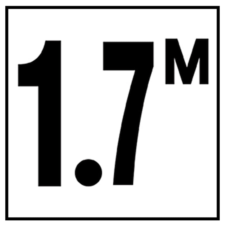 6" x 6" Metric Depth Markers, 4" Number with M - Safety Markers for Pools