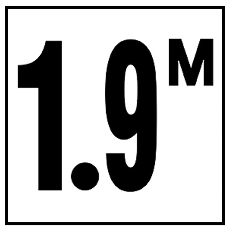 6" x 6" Metric Depth Markers, 4" Number with M - Safety Markers for Pools