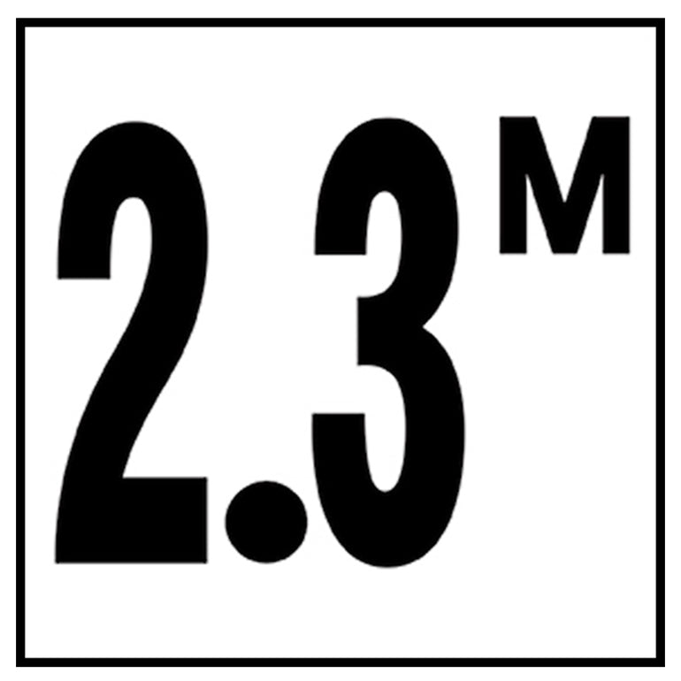 6" x 6" Metric Depth Markers, 4" Number with M - Safety Markers for Pools