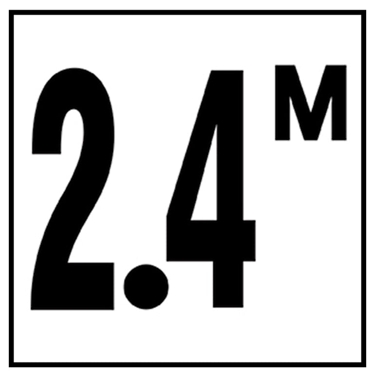 6" x 6" Metric Depth Markers, 4" Number with M - Safety Markers for Pools
