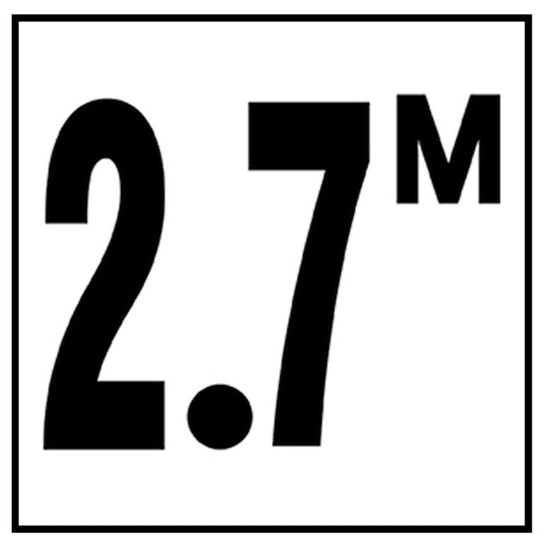 6" x 6" Metric Depth Markers, 4" Number with M - Safety Markers for Pools