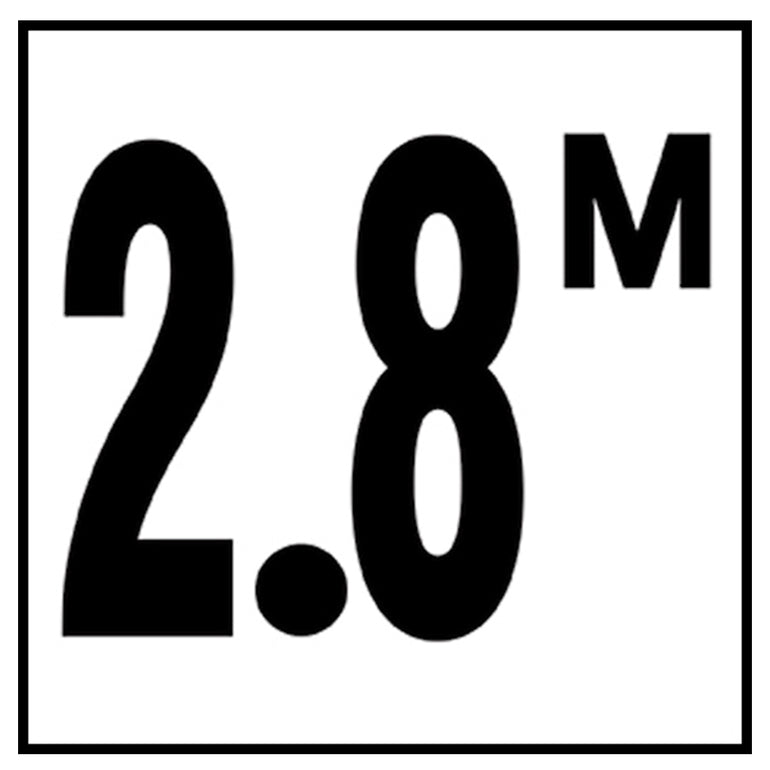 6" x 6" Metric Depth Markers, 4" Number with M - Safety Markers for Pools