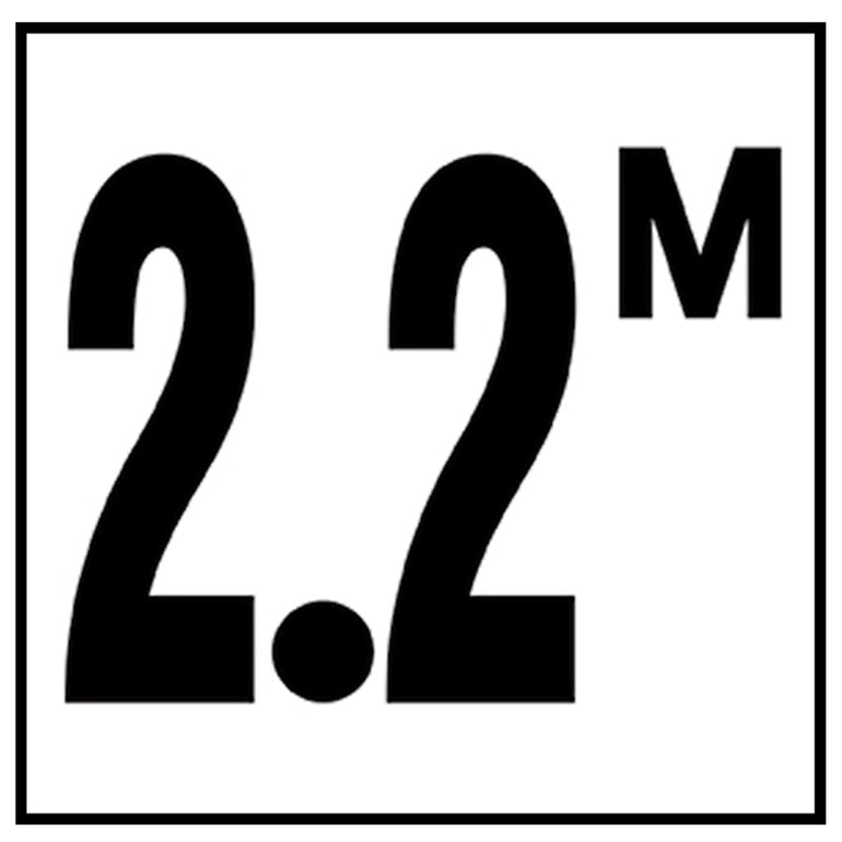 6" x 6" Metric Depth Markers, 4" Number with M - Safety Markers for Pools