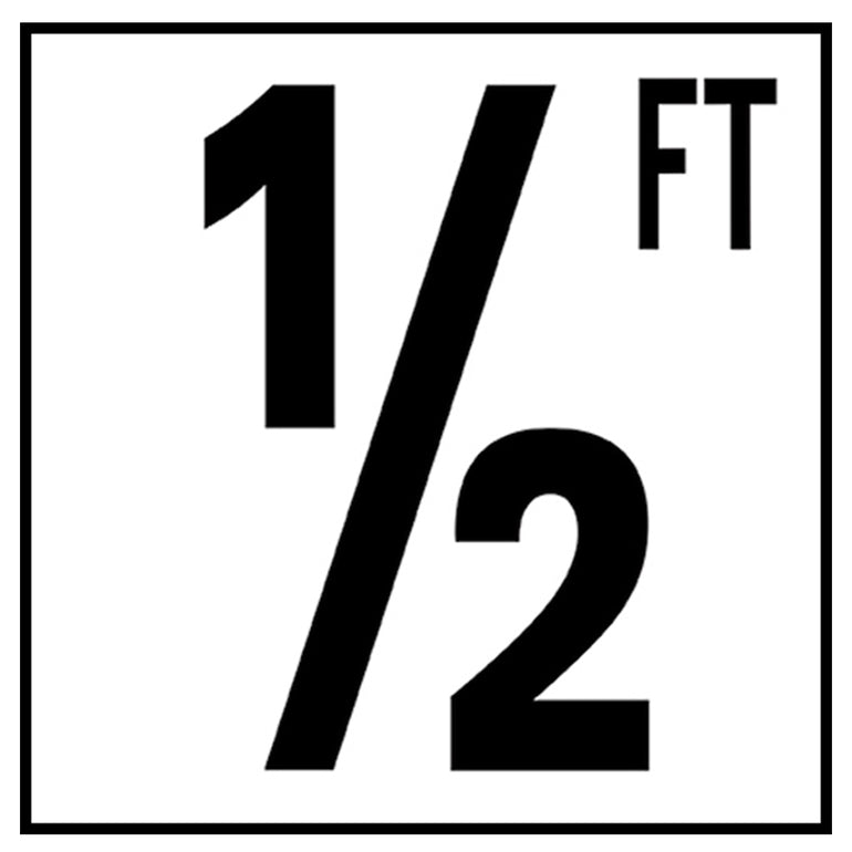 6" x 6" Standard Depth Markers, 5" Numbers with FT - Safety Markers for Pools