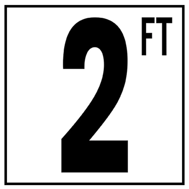 6" x 6" Standard Depth Markers, 5" Numbers with FT - Safety Markers for Pools