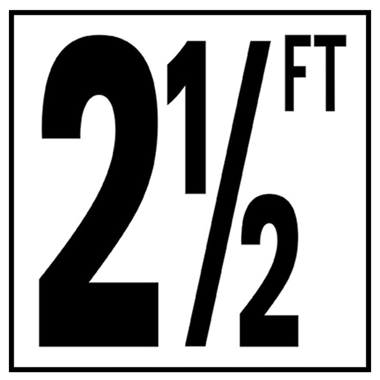 6" x 6" Standard Depth Markers, 5" Numbers with FT - Safety Markers for Pools