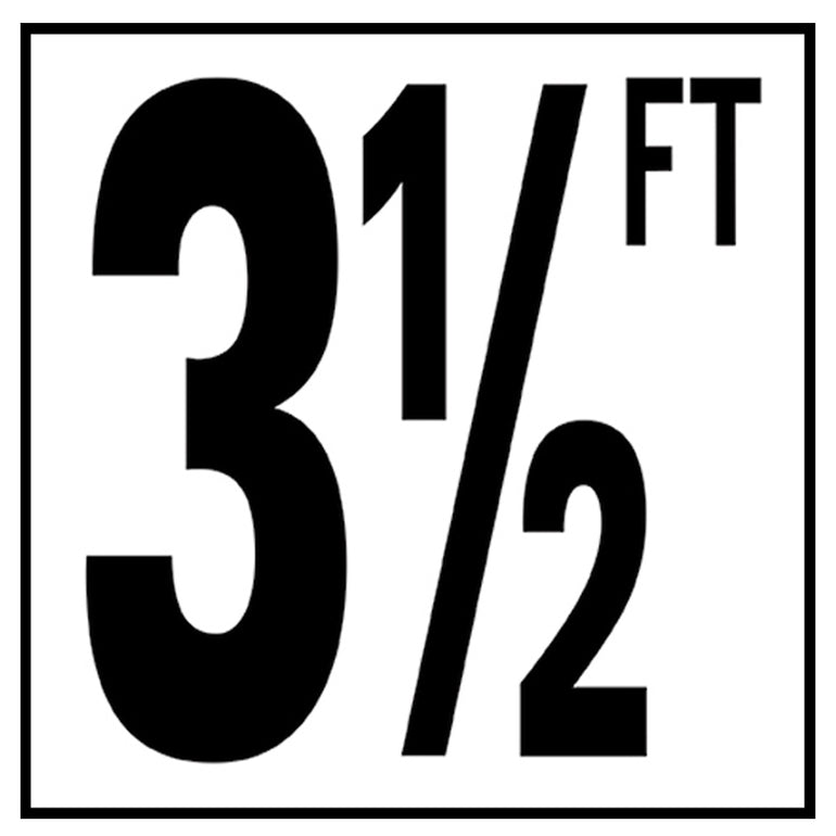 6" x 6" Standard Depth Markers, 5" Numbers with FT - Safety Markers for Pools