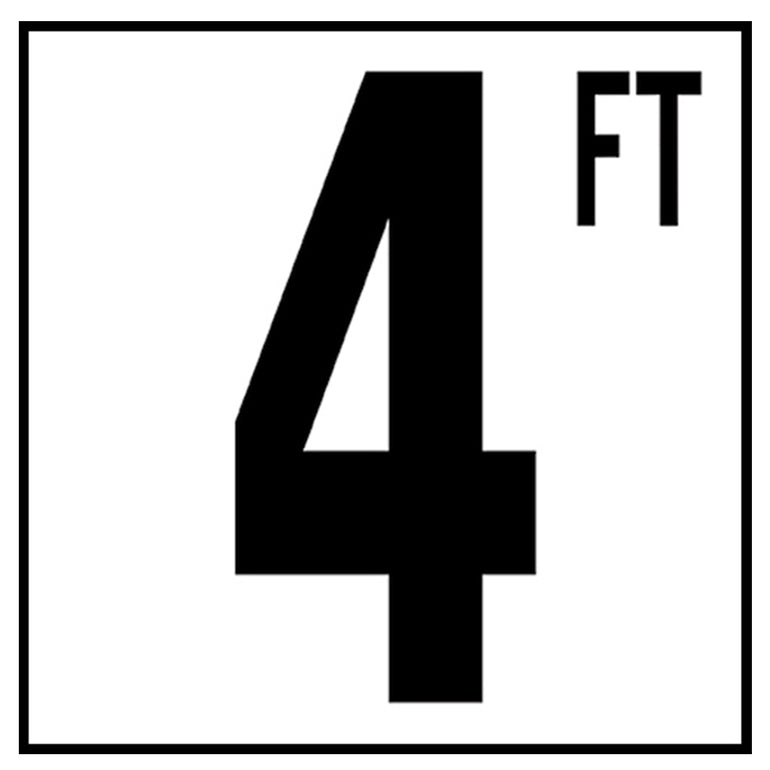 6" x 6" Standard Depth Markers, 5" Numbers with FT - Safety Markers for Pools