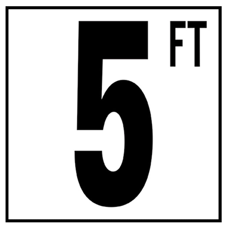 6" x 6" Standard Depth Markers, 5" Numbers with FT - Safety Markers for Pools