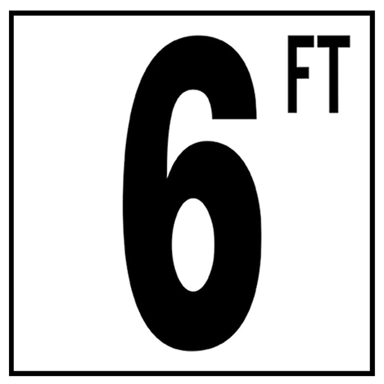 6" x 6" Standard Depth Markers, 5" Numbers with FT - Safety Markers for Pools