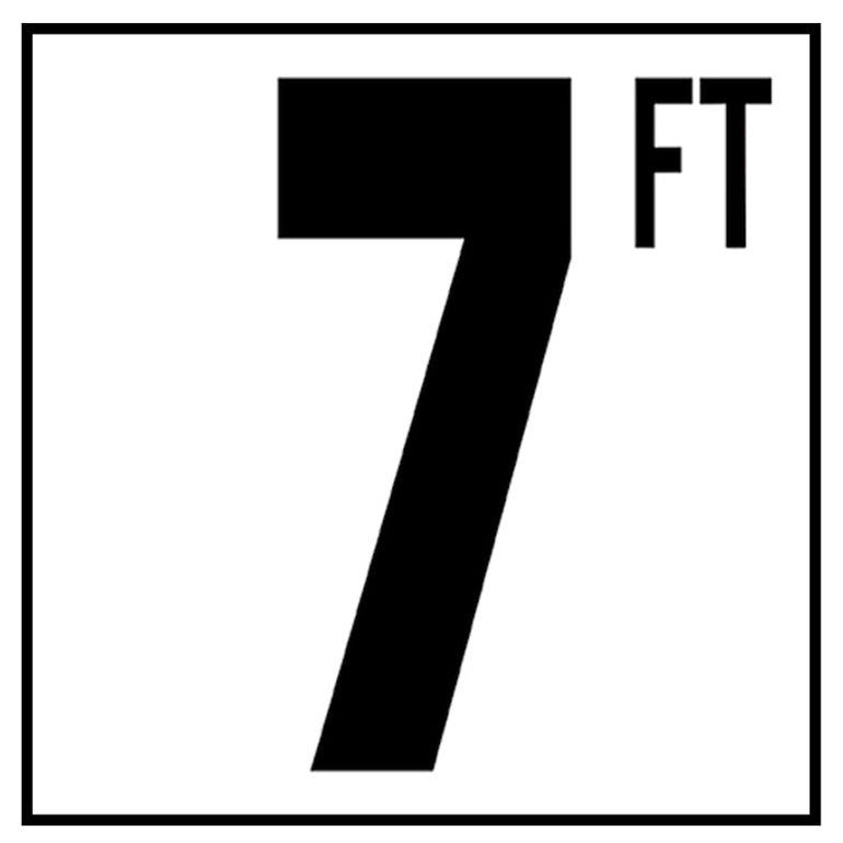 6" x 6" Standard Depth Markers, 5" Numbers with FT - Safety Markers for Pools