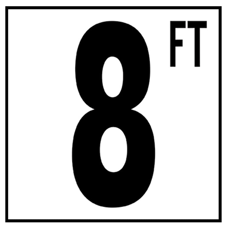6" x 6" Standard Depth Markers, 5" Numbers with FT - Safety Markers for Pools