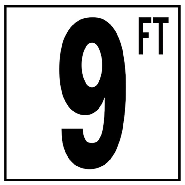 6" x 6" Standard Depth Markers, 5" Numbers with FT - Safety Markers for Pools