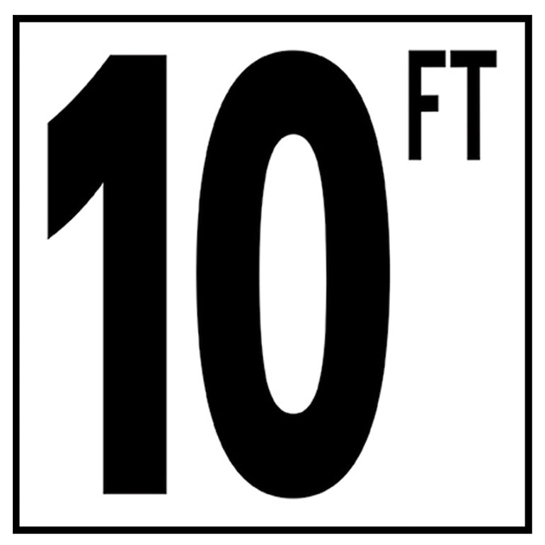 6" x 6" Standard Depth Markers, 5" Numbers with FT - Safety Markers for Pools