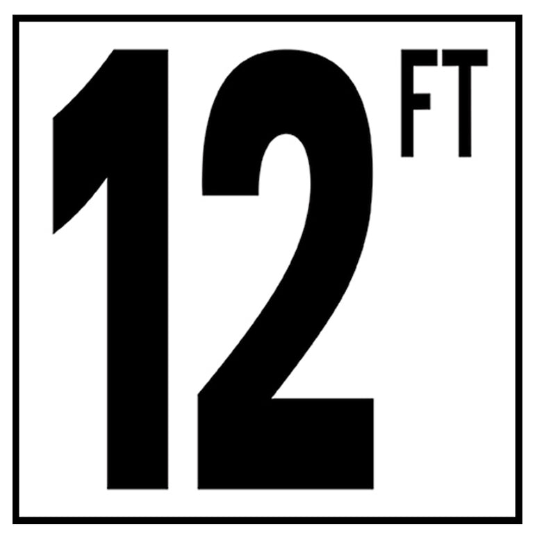 6" x 6" Standard Depth Markers, 5" Numbers with FT - Safety Markers for Pools