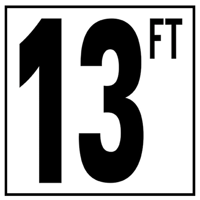 6" x 6" Standard Depth Markers, 5" Numbers with FT - Safety Markers for Pools