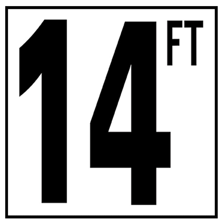 6" x 6" Standard Depth Markers, 5" Numbers with FT - Safety Markers for Pools