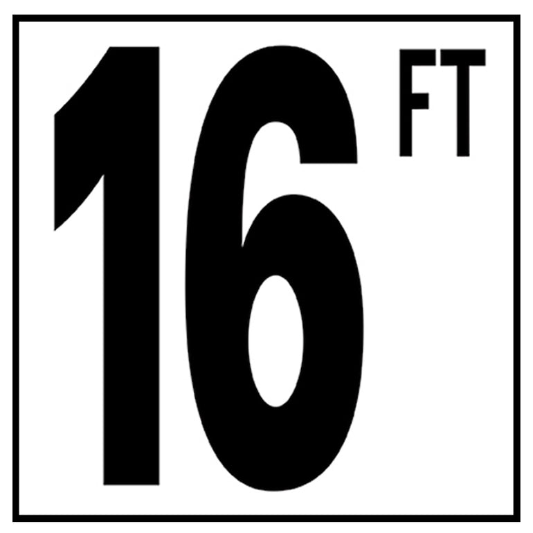 6" x 6" Standard Depth Markers, 5" Numbers with FT - Safety Markers for Pools