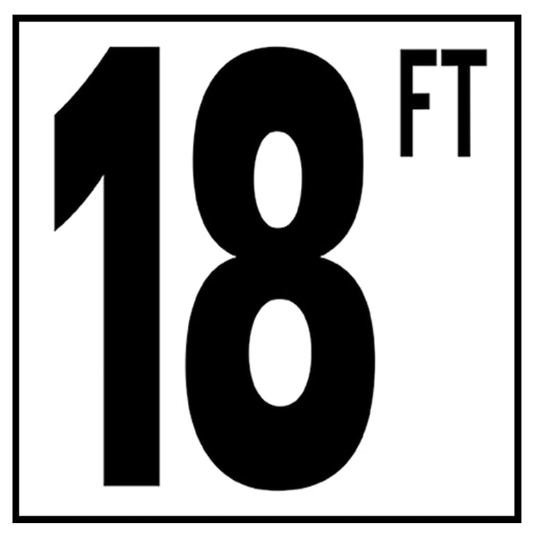 6" x 6" Standard Depth Markers, 5" Numbers with FT - Safety Markers for Pools