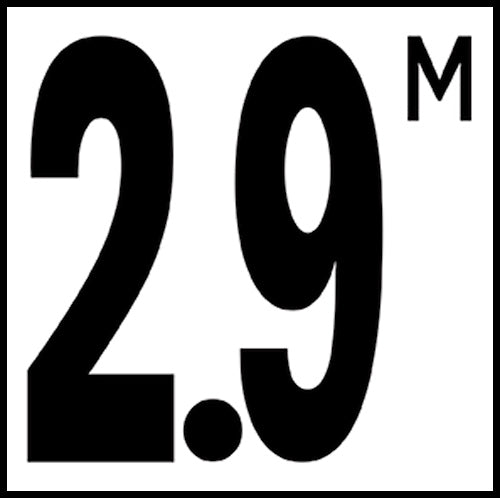 6" x 6" Metric Depth Markers, 5" Number with M - Safety Markers for Pools