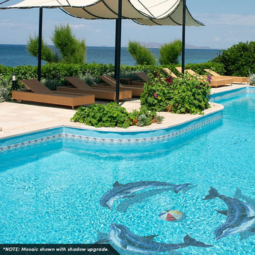 Dolphin Group, Bottlenose | PORC-DG35-6 | Pool Mosaic by AquaBlu Mosaics