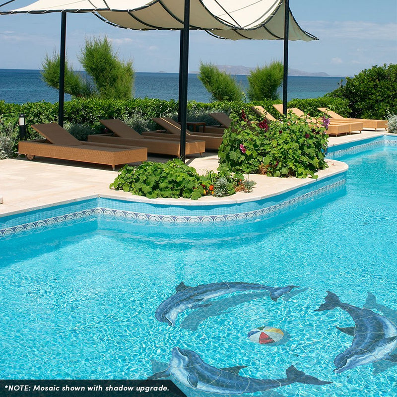 Dolphin Group, Bottlenose | PORC-DG35-6 | Pool Mosaic by AquaBlu Mosaics