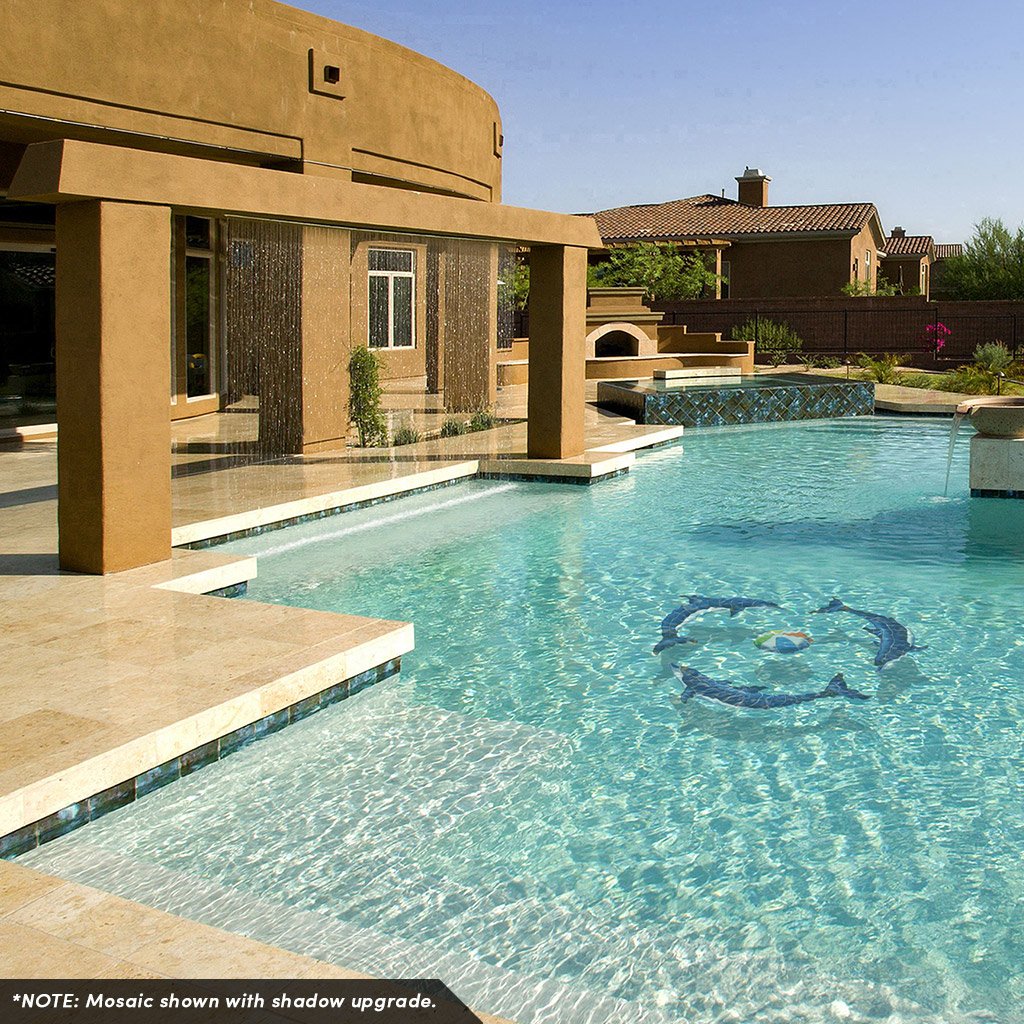 Blue Dolphin-B | BD43-27 | Pool Mosaic by Custom Mosaics