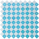 Zircon and White, 1" x 1" Diamond Pattern - Glass Tile