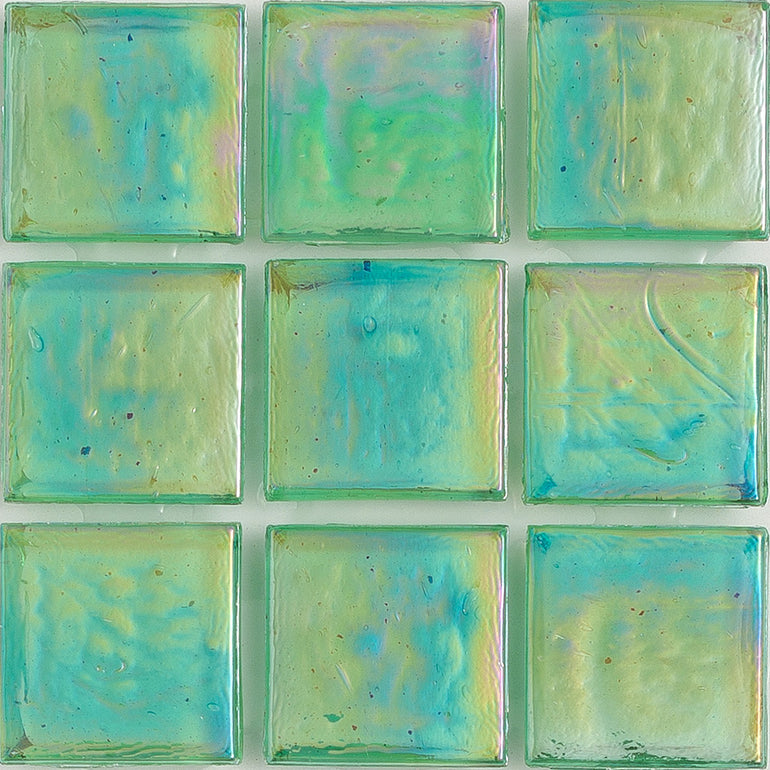 Malachite Iridescent 1x1 Glass Tile | E11.242.02S | American Glass Mosaics