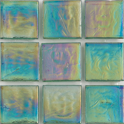 Moldavite Iridescent 1x1 Glass Tile | E11.246.02S | American Glass Mosaics