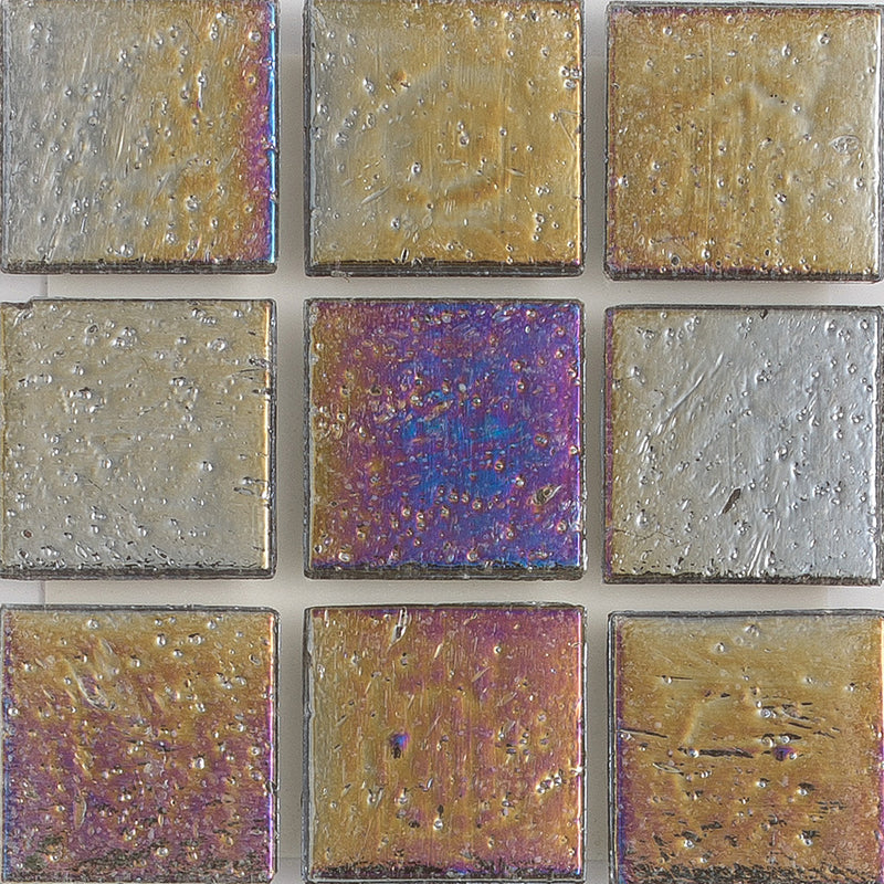 Ironstone Sand Iridescent 1x1 Glass Tile | E11.252.22S | American Glass Mosaics