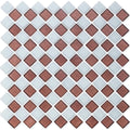 Garnet and White, 1" x 1" Diamond Pattern - Glass Tile