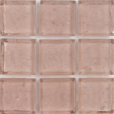 Rose Quartz Clear 1x1 Glass Tile | E11.259.01S | American Glass Mosaics