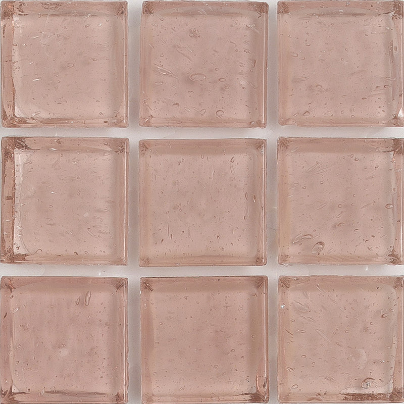 Rose Quartz Clear 1x1 Glass Tile | E11.259.01S | American Glass Mosaics