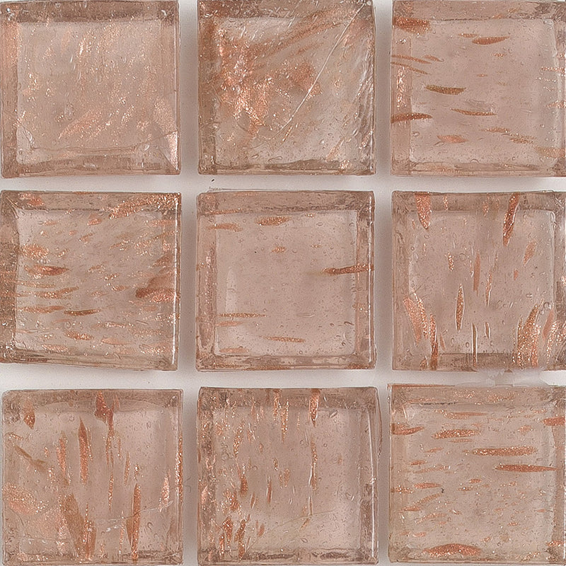 Rose Quartz Aventurina 1x1 Glass Tile | E11.259.05S | American Glass Mosaics