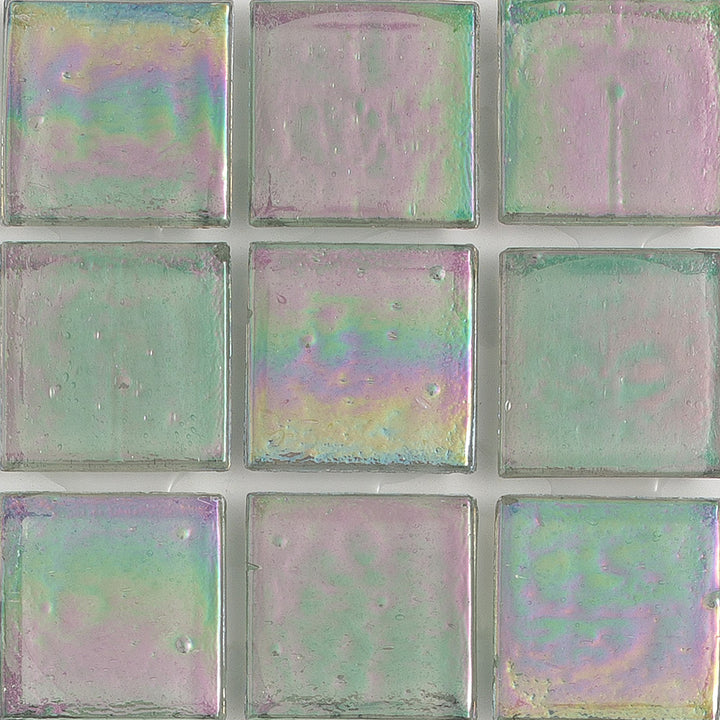 Tremolite Iridescent 1x1 Glass Tile | E11.267.02S | American Glass Mosaics