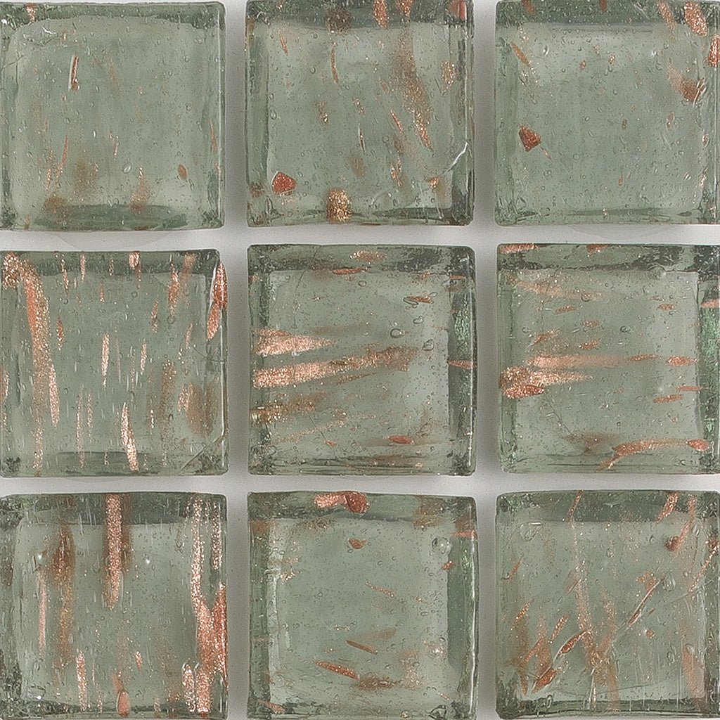 Tremolite Aventurina 1x1 Glass Tile | E11.267.05S | American Glass Mosaics